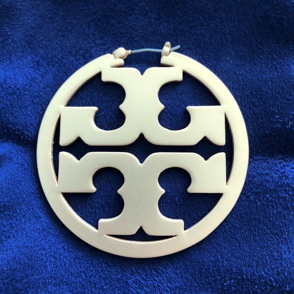 Tory Burch Miller Hoop Logo Hook Earrings - Picture 5 of 8